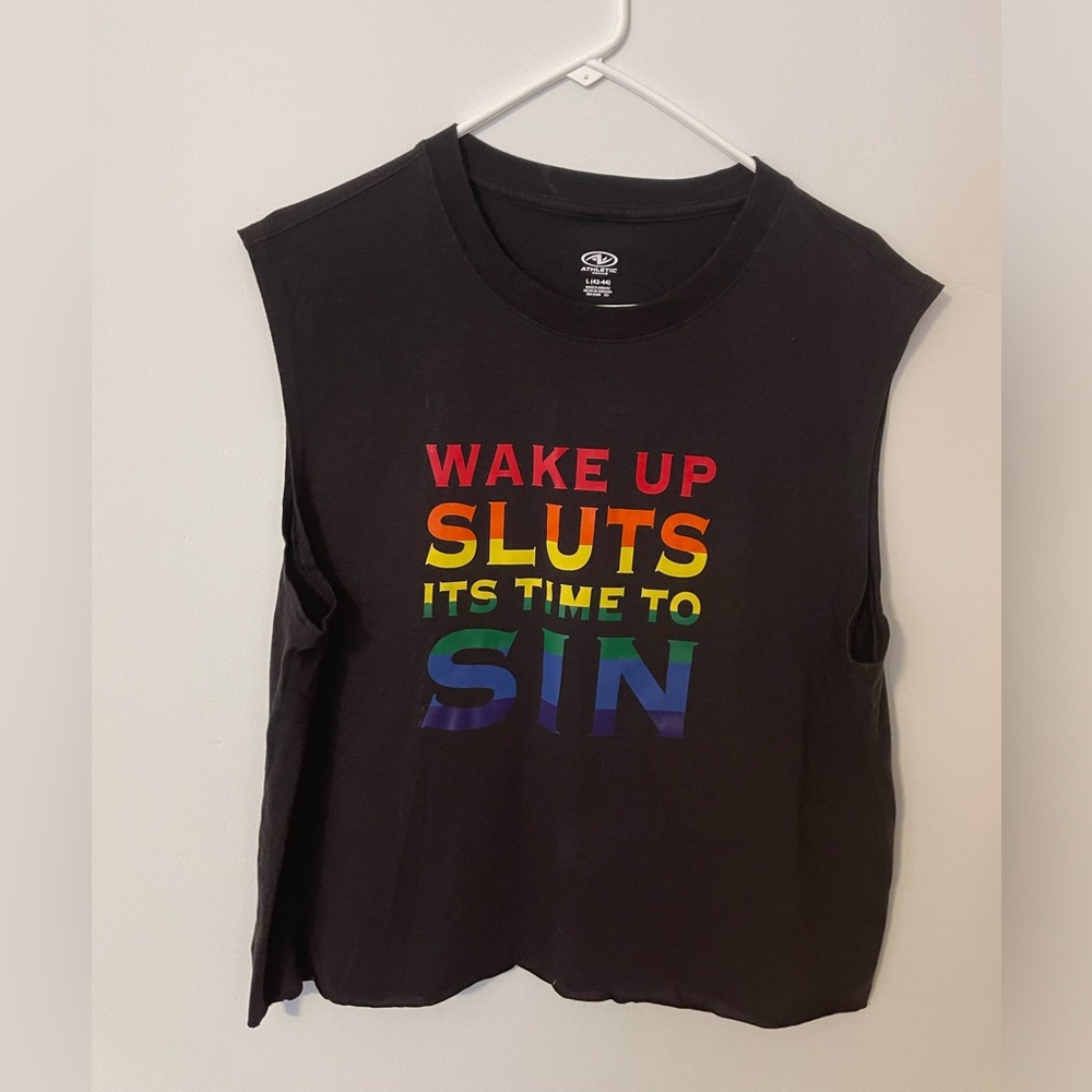 Athletic works cropped t-shirt for pride/festivals/fun